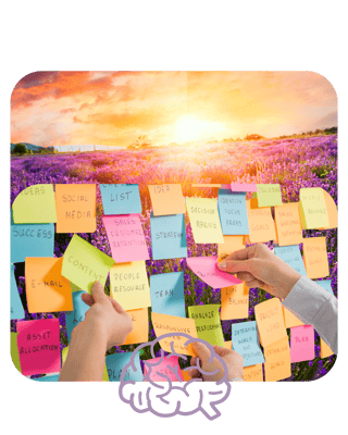 Hands arranging colorful sticky notes for creative brainstorming, with words like content, ideas, and direction written on them. Earth Siren Hands arranging colorful sticky notes for creative brainstorming, with words like content, ideas, and direction written on them. Earth Siren