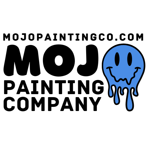Mojo Painting Company logo with bold lettering and a dripping smiley face icon